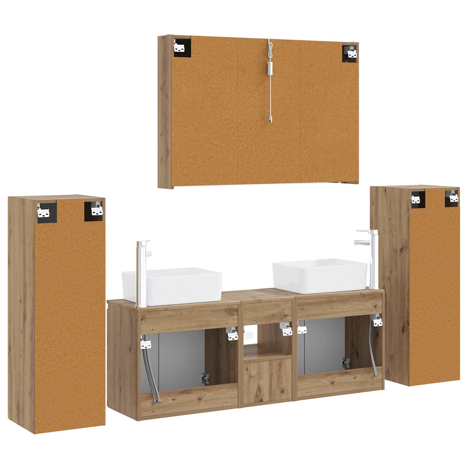 vidaXL Zestaw mebli łazienkowych 6 pcs Dąb artisan