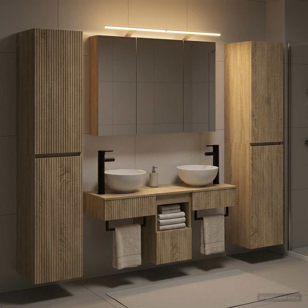 vidaXL Zestaw mebli łazienkowych 6 pcs dąb Sonoma