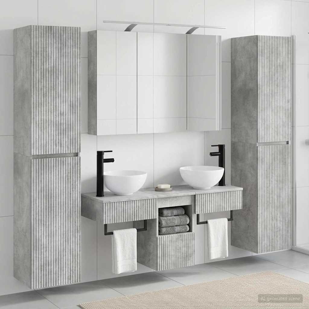 vidaXL Zestaw mebli łazienkowych 6 pcs Betonowy szary