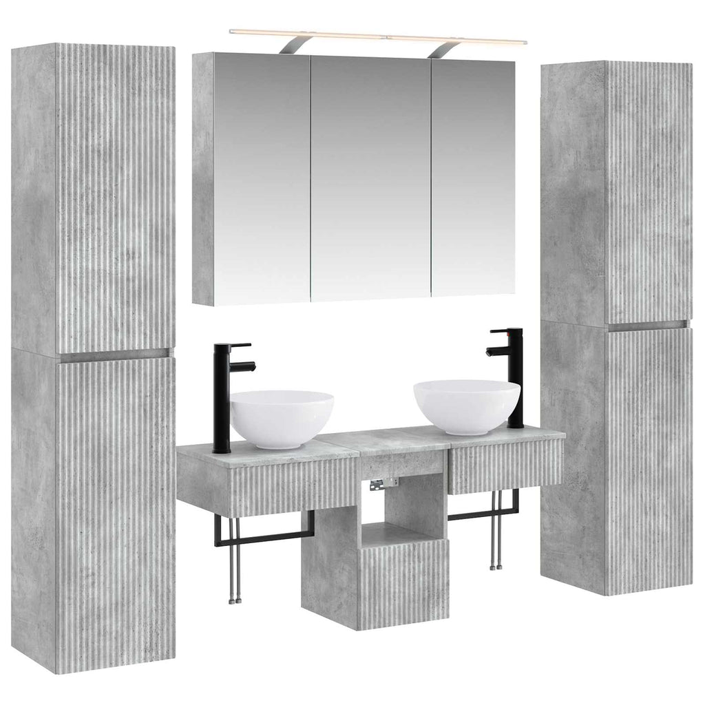 vidaXL Zestaw mebli łazienkowych 6 pcs Betonowy szary