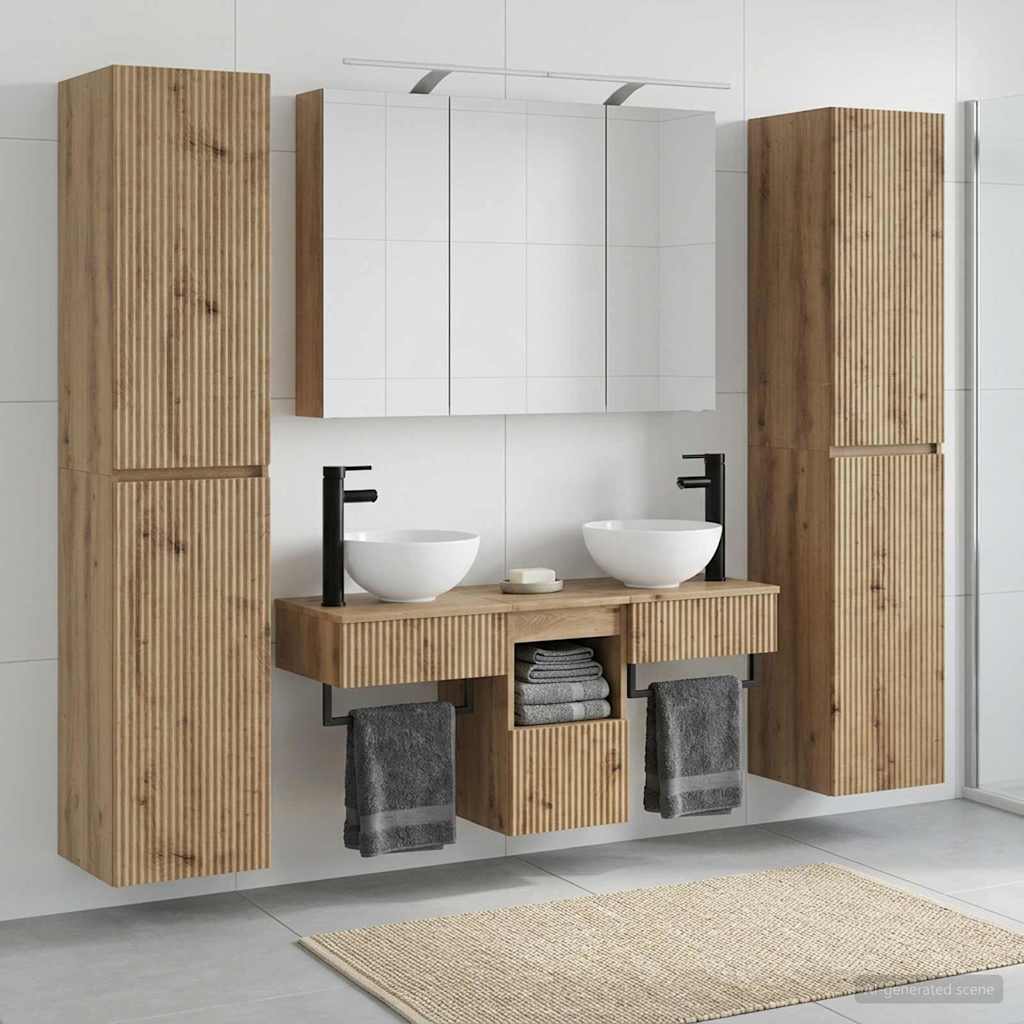 vidaXL Zestaw mebli łazienkowych 6 pcs Dąb artisan