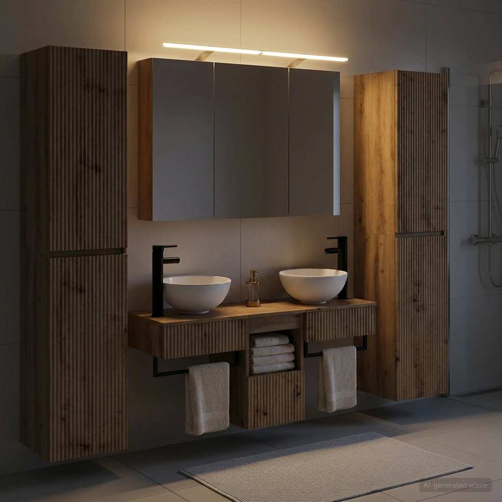vidaXL Zestaw mebli łazienkowych 6 pcs Dąb artisan