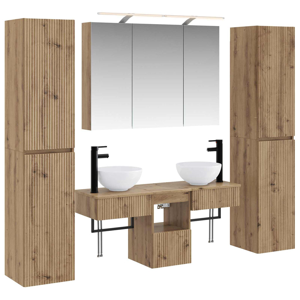 vidaXL Zestaw mebli łazienkowych 6 pcs Dąb artisan