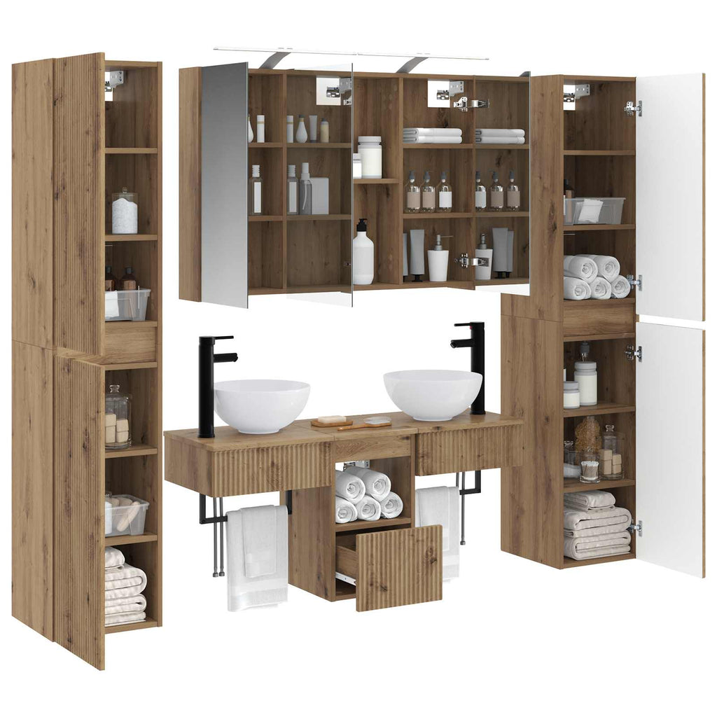vidaXL Zestaw mebli łazienkowych 6 pcs Dąb artisan
