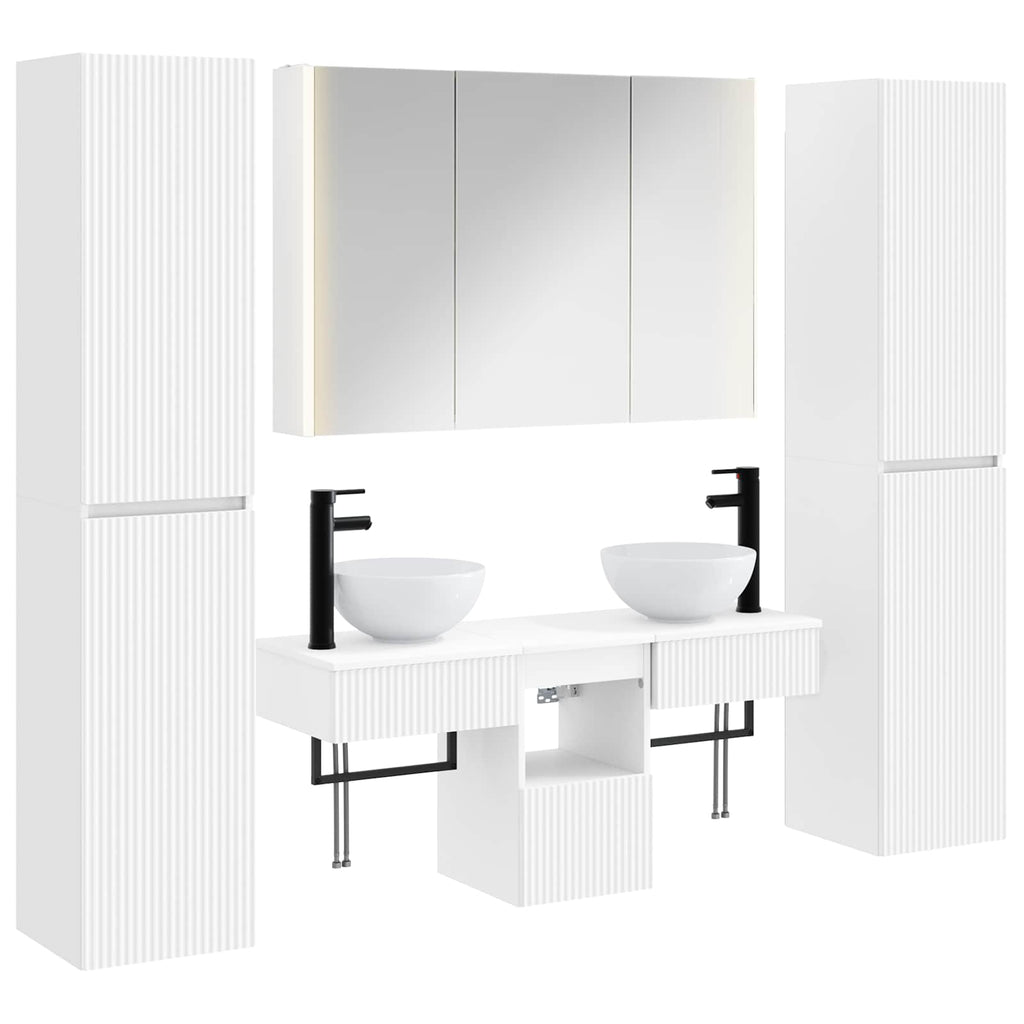 vidaXL Zestaw mebli łazienkowych 6 pcs Biały