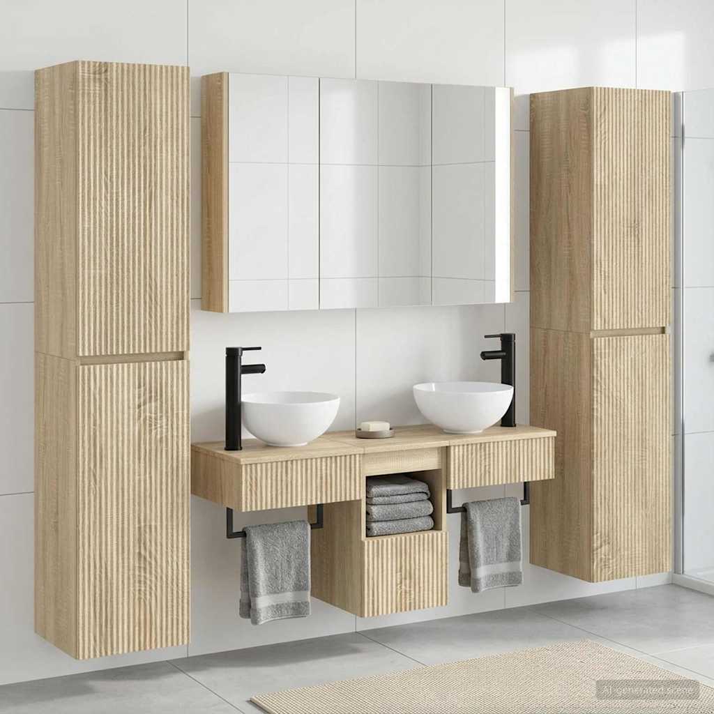 vidaXL Zestaw mebli łazienkowych 6 pcs dąb Sonoma