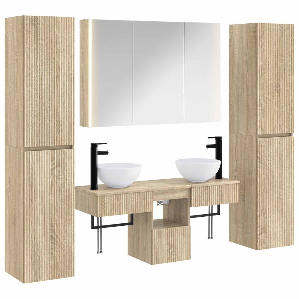 vidaXL Zestaw mebli łazienkowych 6 pcs dąb Sonoma
