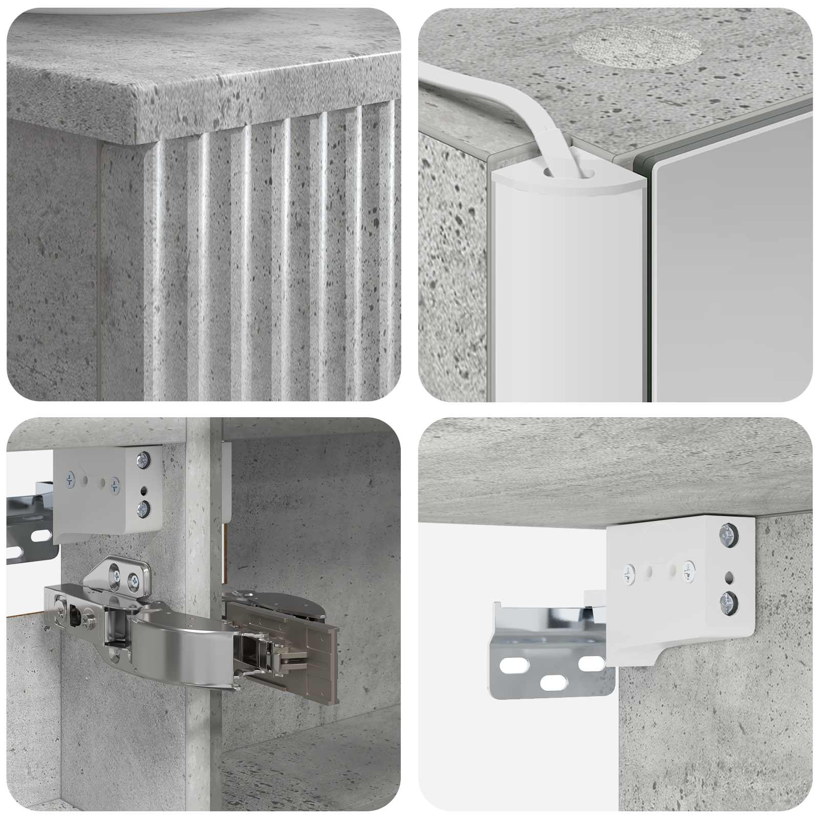 vidaXL Zestaw mebli łazienkowych 6 pcs Betonowy szary