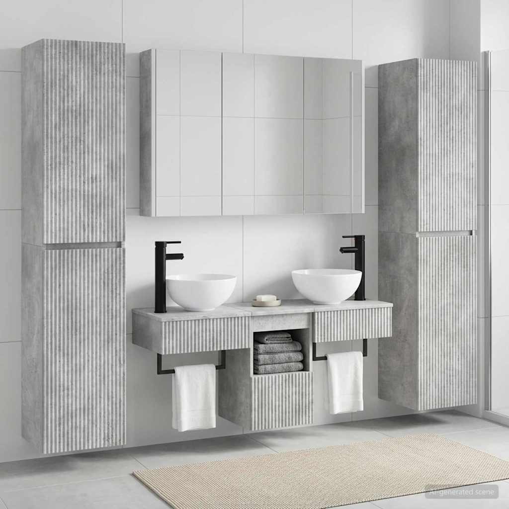 vidaXL Zestaw mebli łazienkowych 6 pcs Betonowy szary