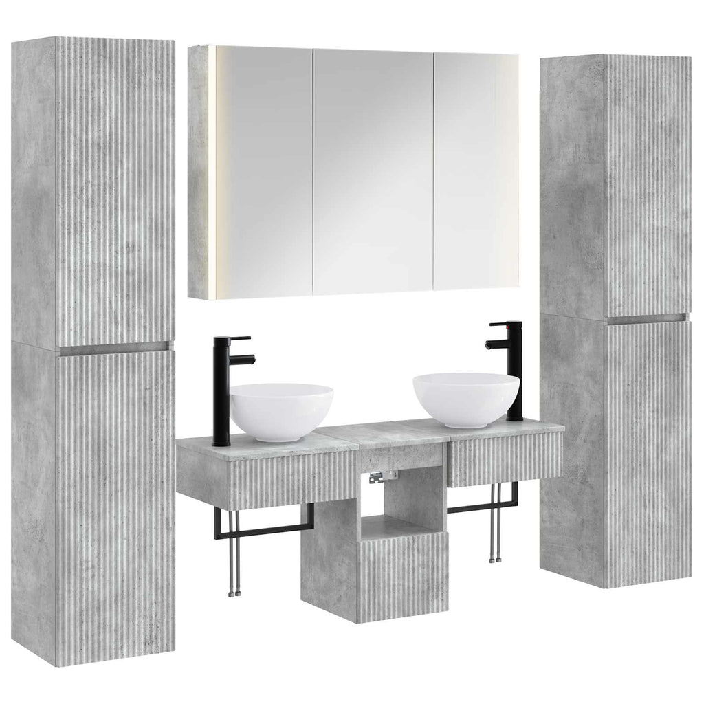 vidaXL Zestaw mebli łazienkowych 6 pcs Betonowy szary