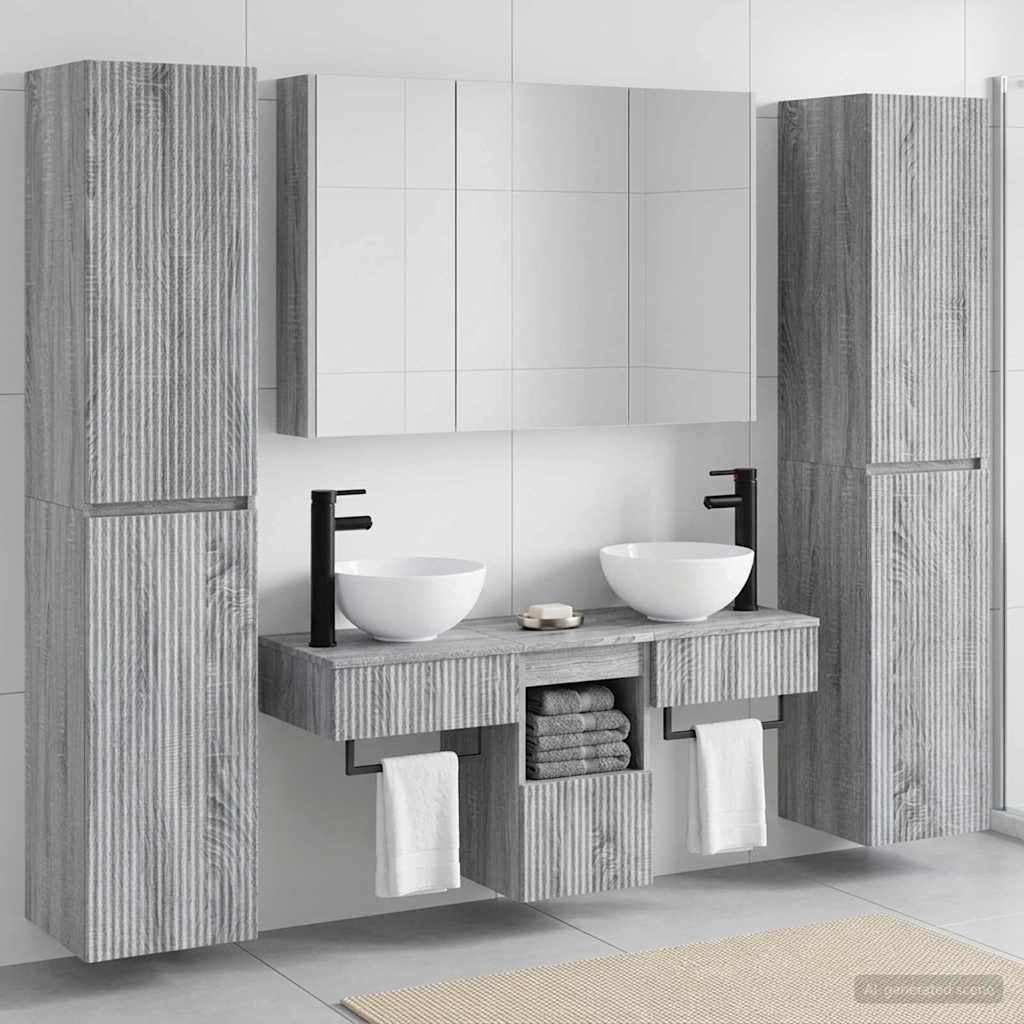 vidaXL Zestaw mebli łazienkowych 6 pcs Szary Sonoma