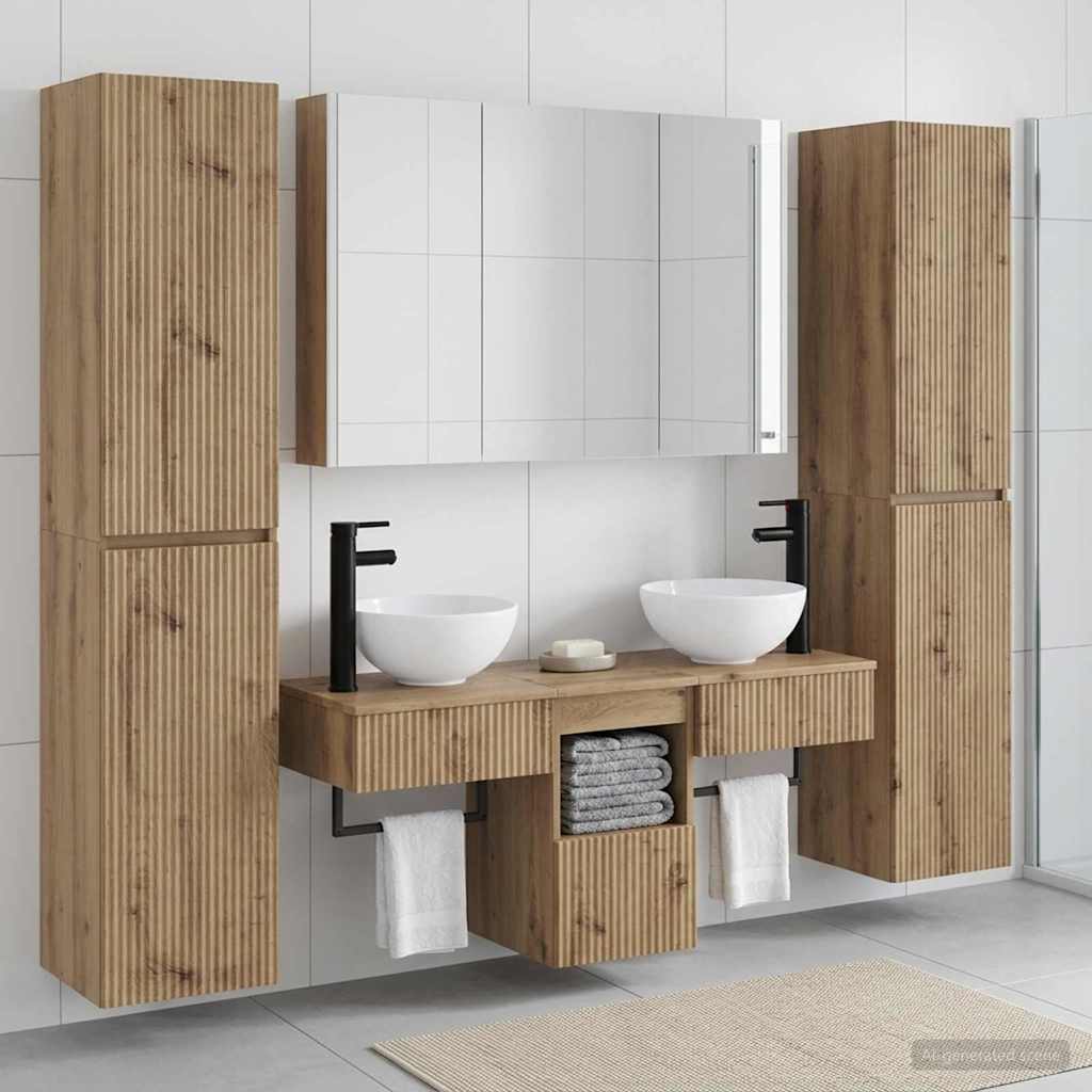vidaXL Zestaw mebli łazienkowych 6 pcs Dąb artisan