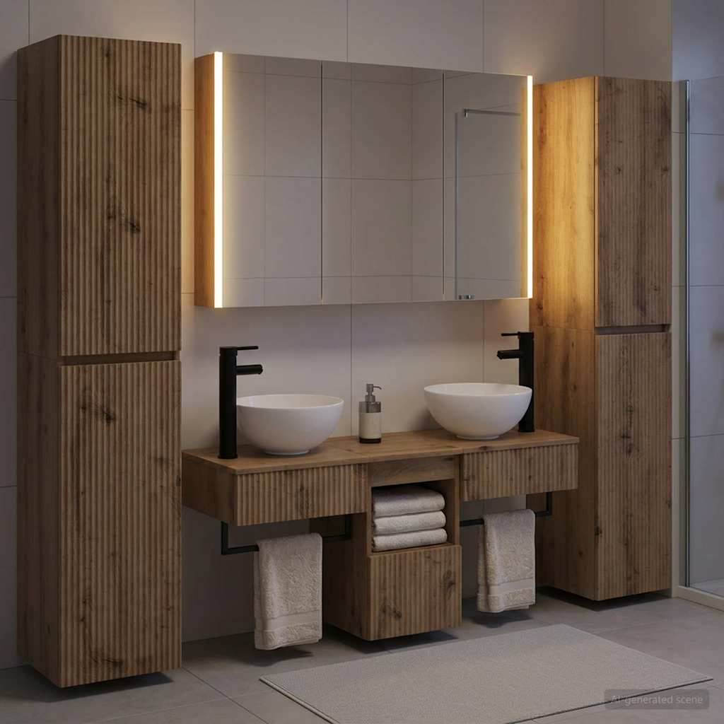 vidaXL Zestaw mebli łazienkowych 6 pcs Dąb artisan