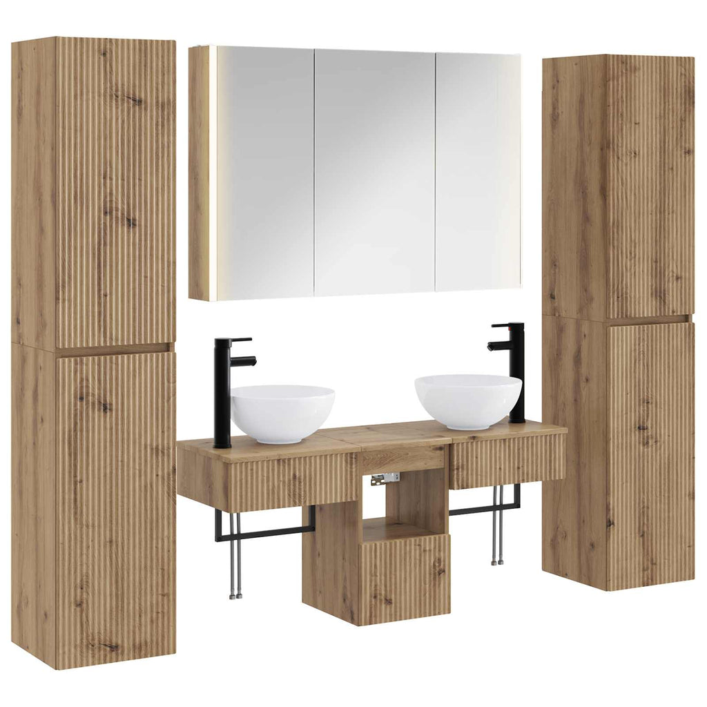 vidaXL Zestaw mebli łazienkowych 6 pcs Dąb artisan