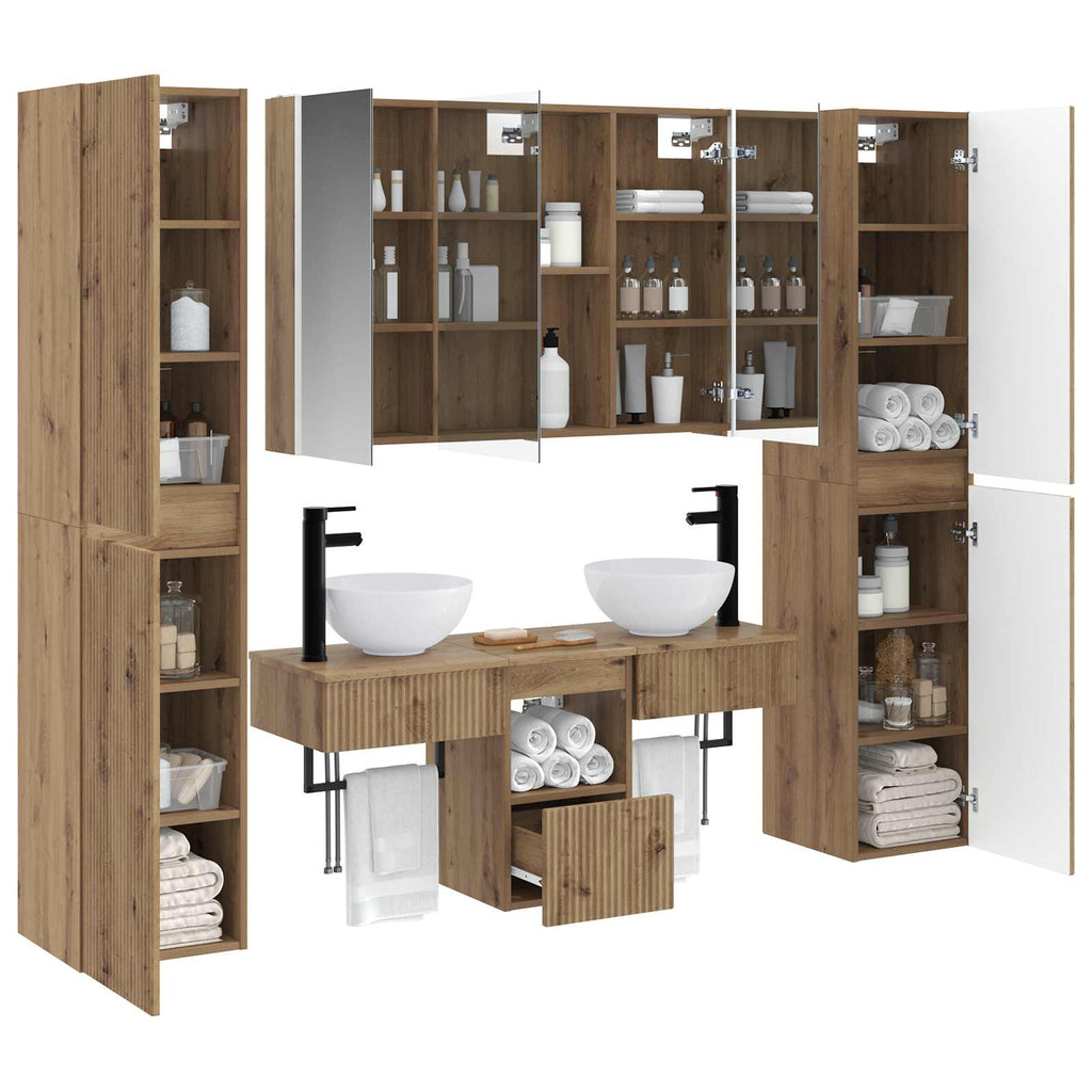 vidaXL Zestaw mebli łazienkowych 6 pcs Dąb artisan
