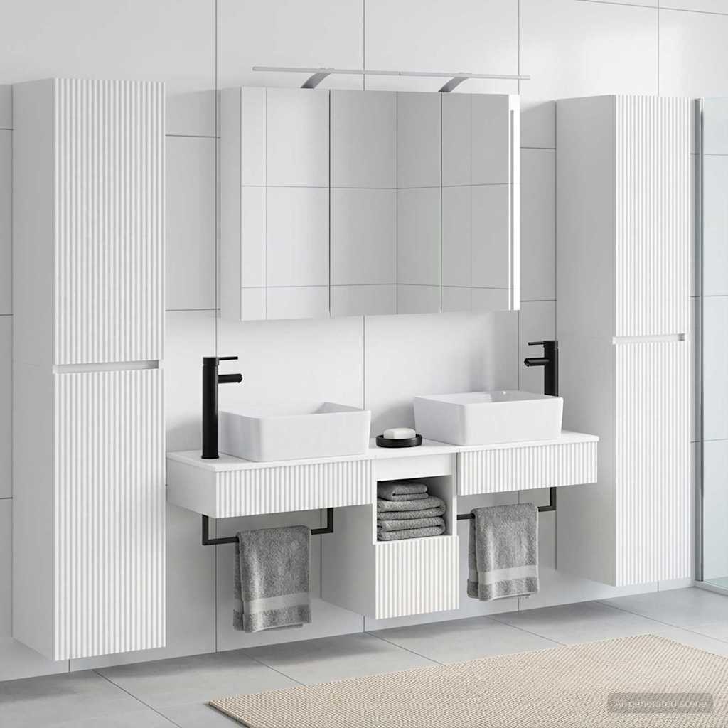 vidaXL Zestaw mebli łazienkowych 6 pcs Biały