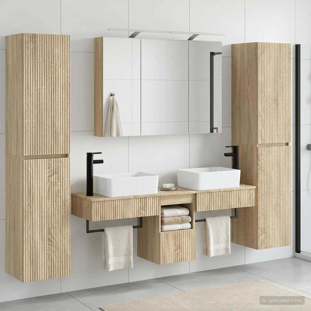 vidaXL Zestaw mebli łazienkowych 6 pcs dąb Sonoma