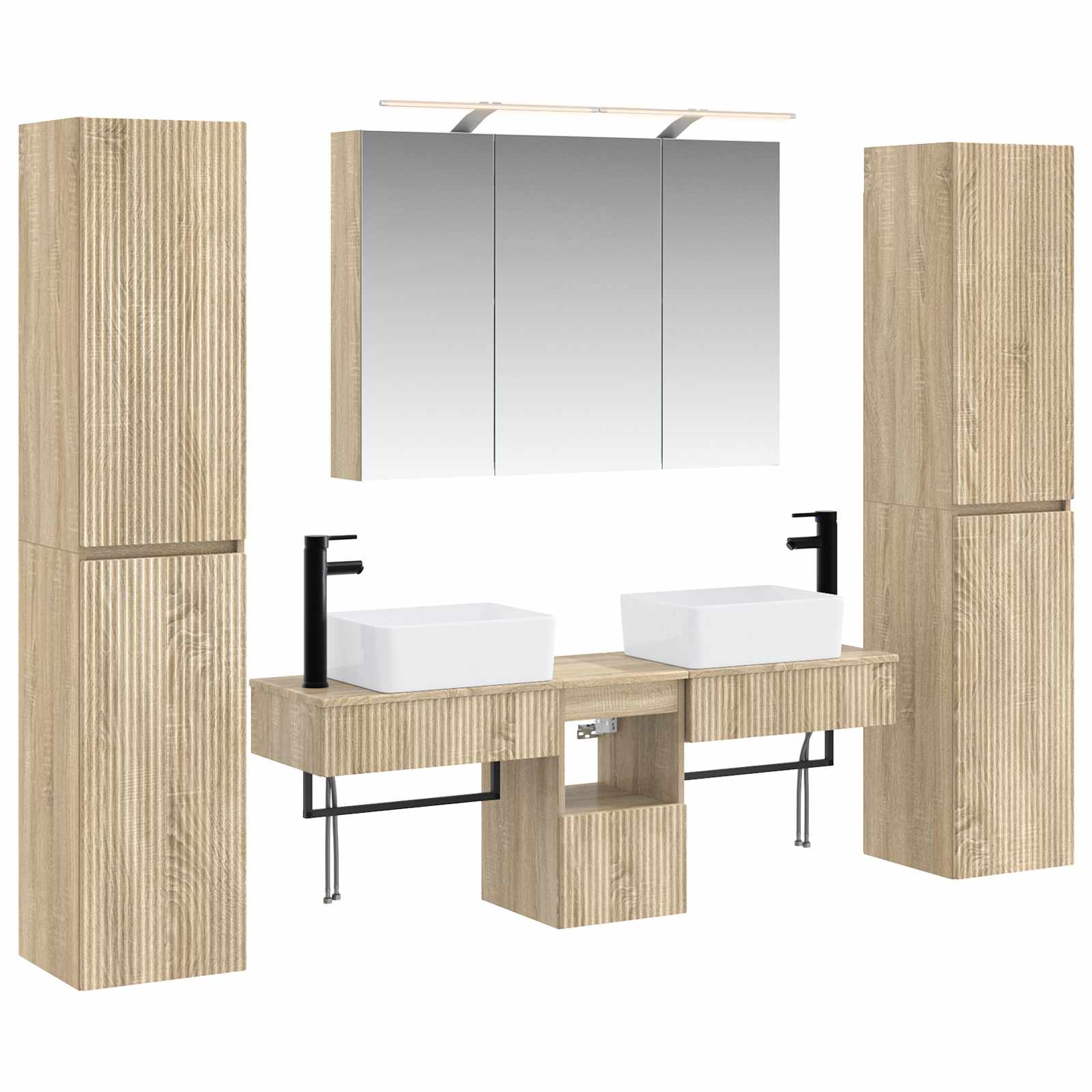 vidaXL Zestaw mebli łazienkowych 6 pcs dąb Sonoma