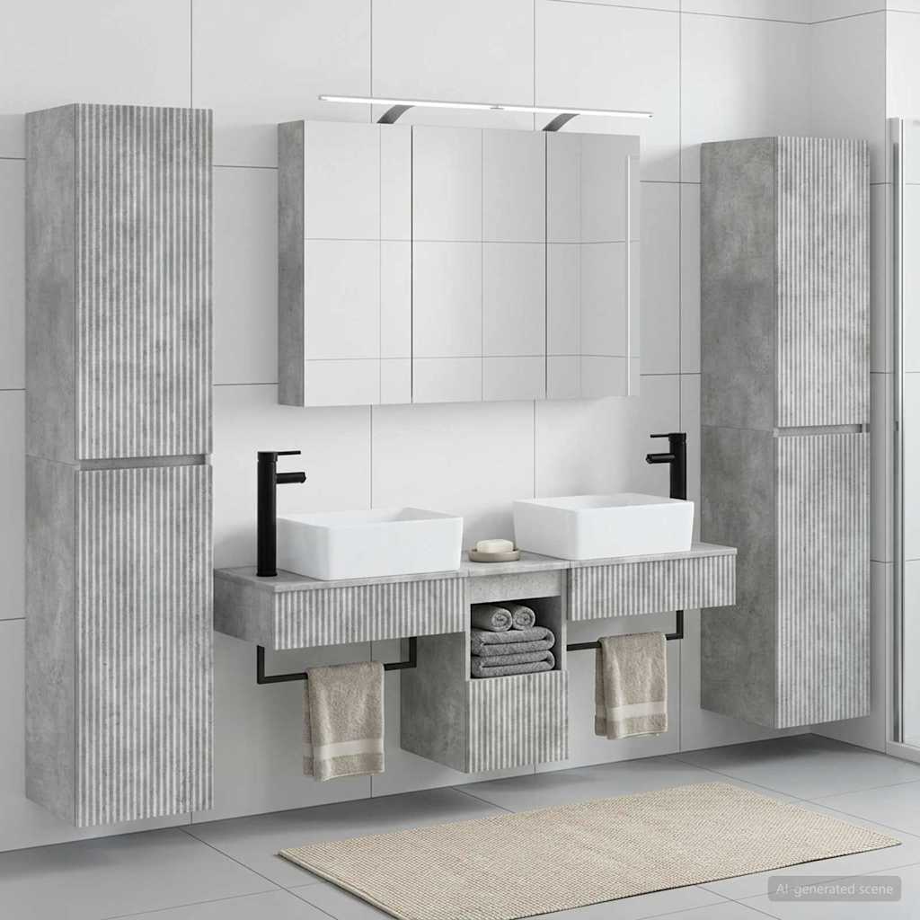 vidaXL Zestaw mebli łazienkowych 6 pcs Betonowy szary