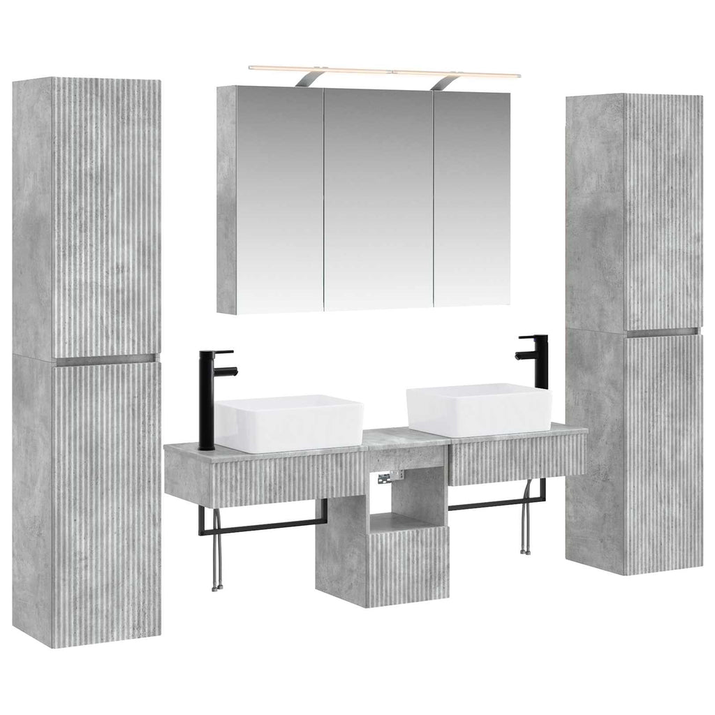 vidaXL Zestaw mebli łazienkowych 6 pcs Betonowy szary