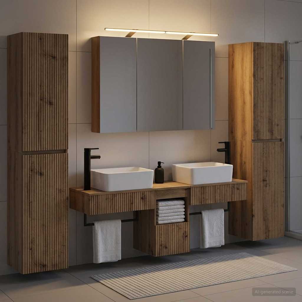 vidaXL Zestaw mebli łazienkowych 6 pcs Dąb artisan