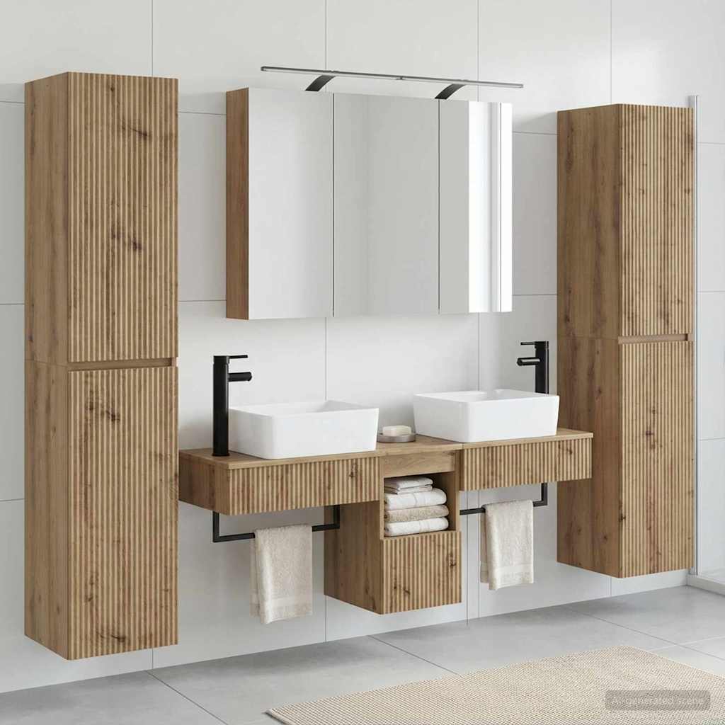 vidaXL Zestaw mebli łazienkowych 6 pcs Dąb artisan