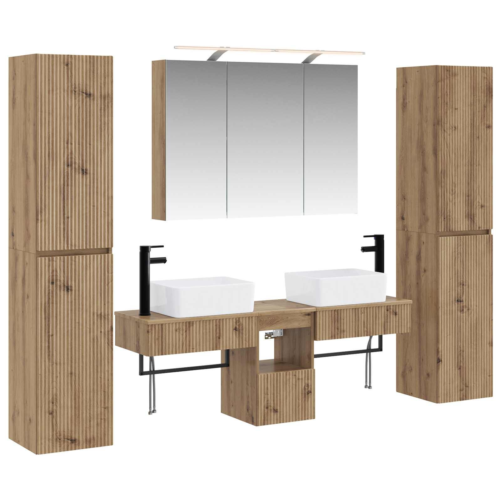 vidaXL Zestaw mebli łazienkowych 6 pcs Dąb artisan