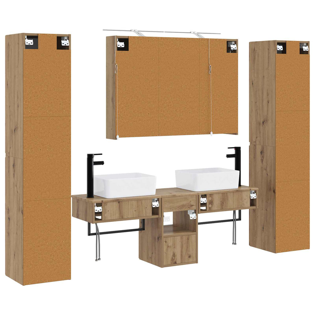 vidaXL Zestaw mebli łazienkowych 6 pcs Dąb artisan