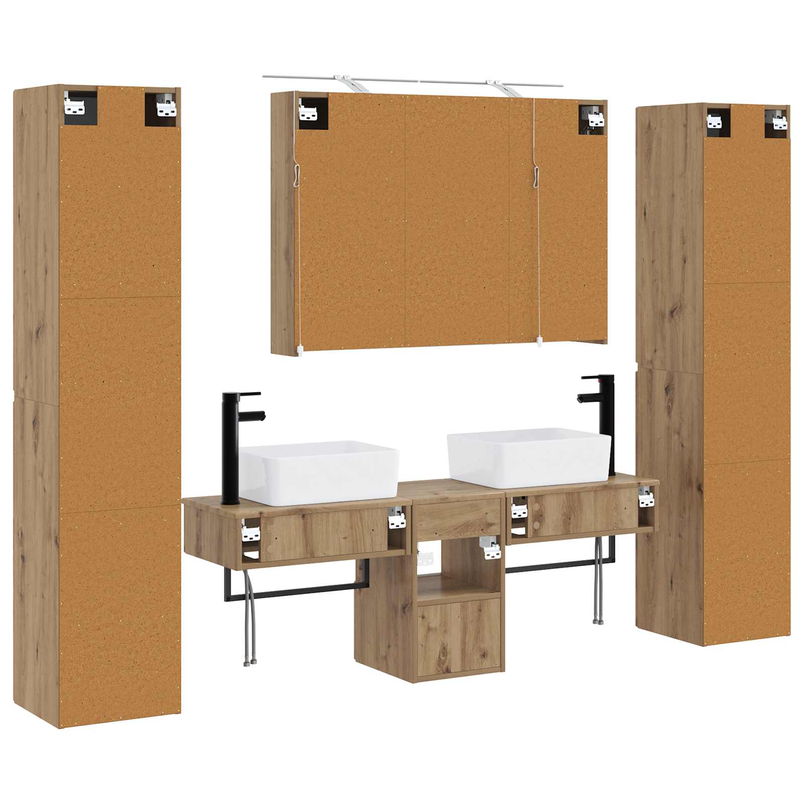 vidaXL Zestaw mebli łazienkowych 6 pcs Dąb artisan