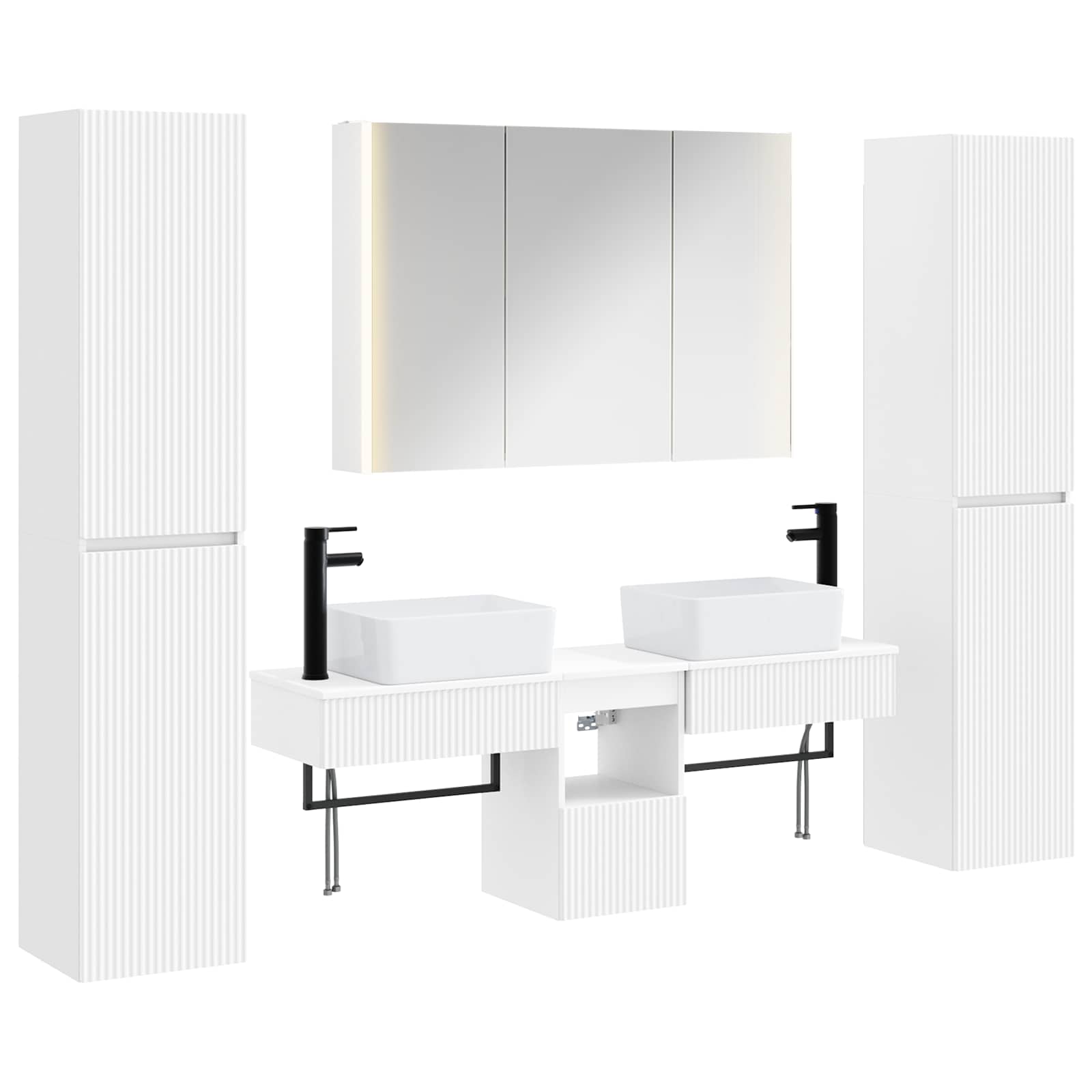 vidaXL Zestaw mebli łazienkowych 6 pcs Biały