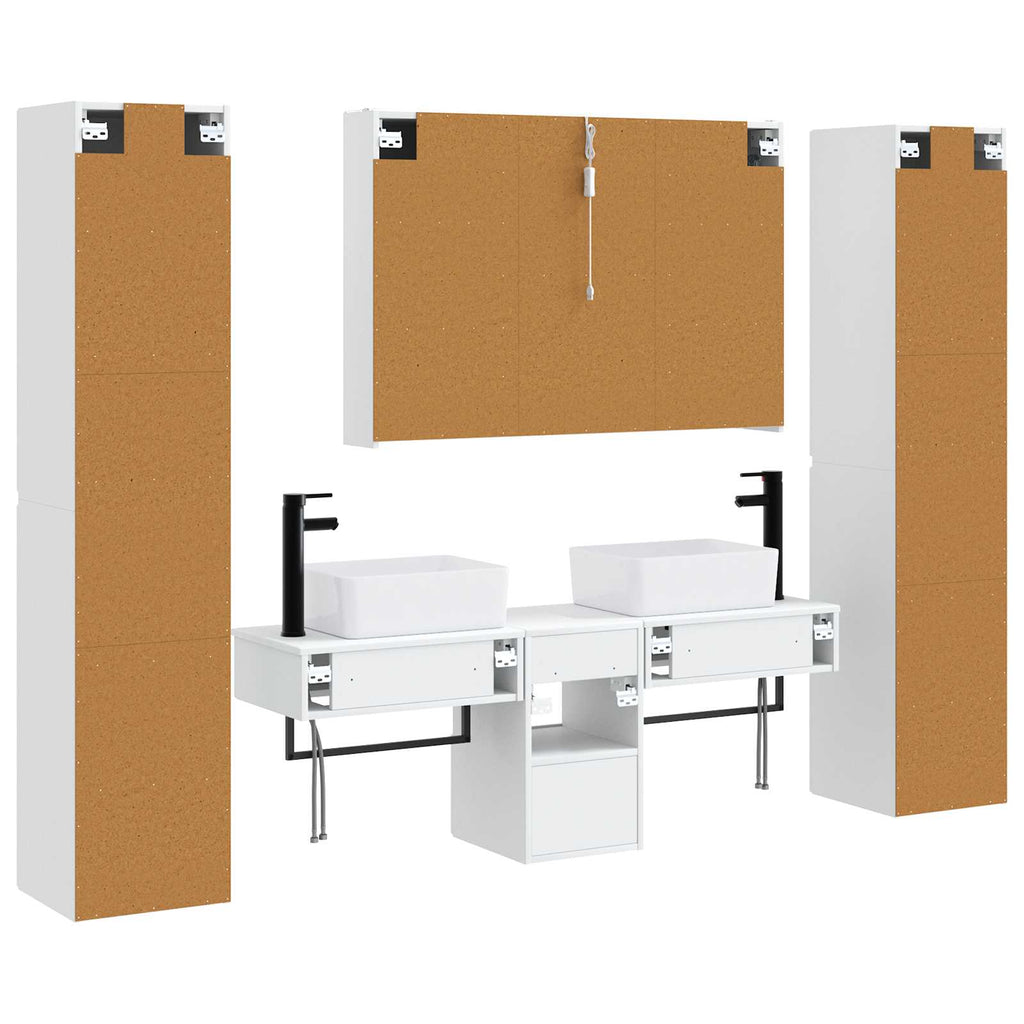 vidaXL Zestaw mebli łazienkowych 6 pcs Biały