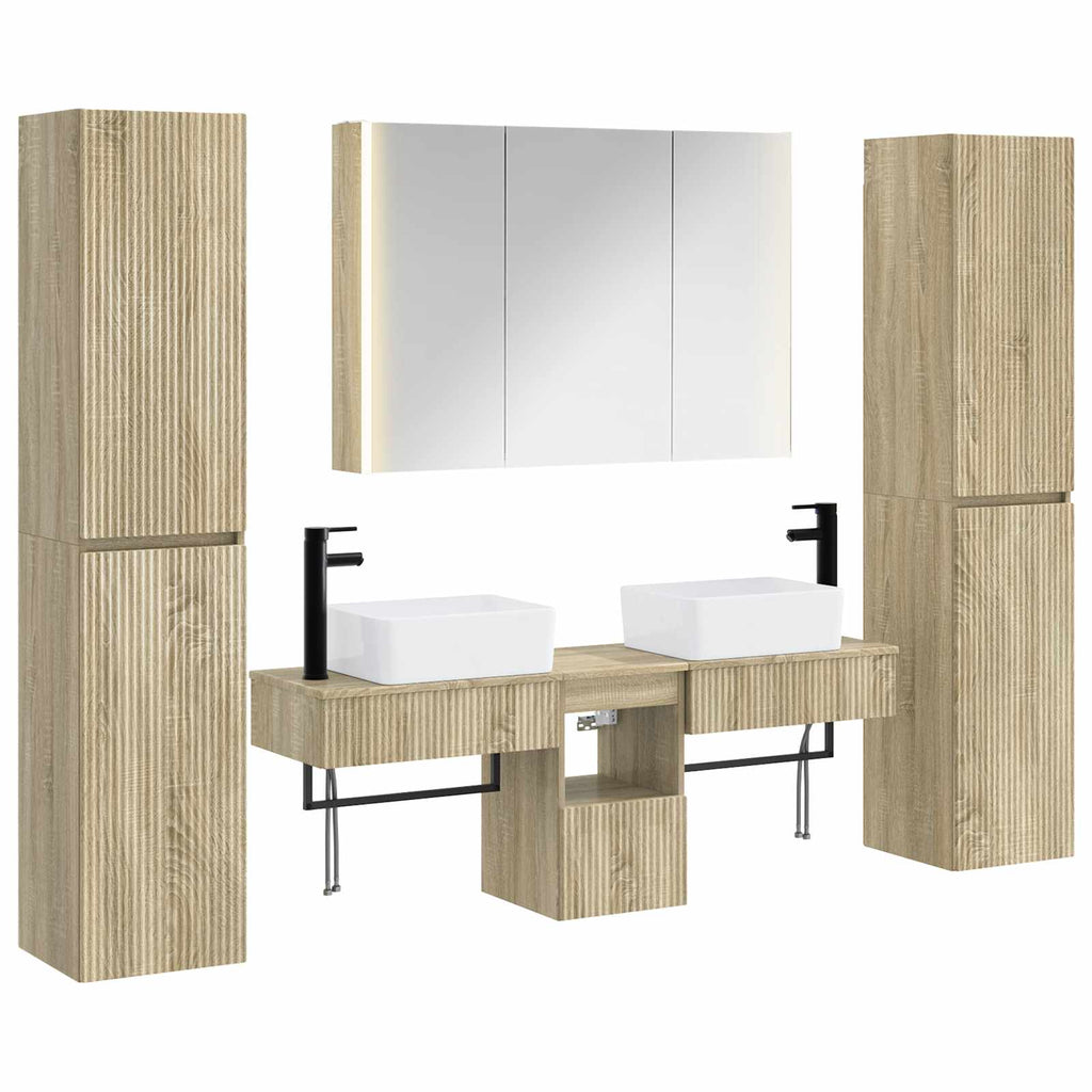 vidaXL Zestaw mebli łazienkowych 6 pcs dąb Sonoma