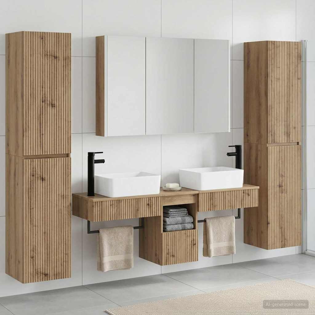vidaXL Zestaw mebli łazienkowych 6 pcs Dąb artisan