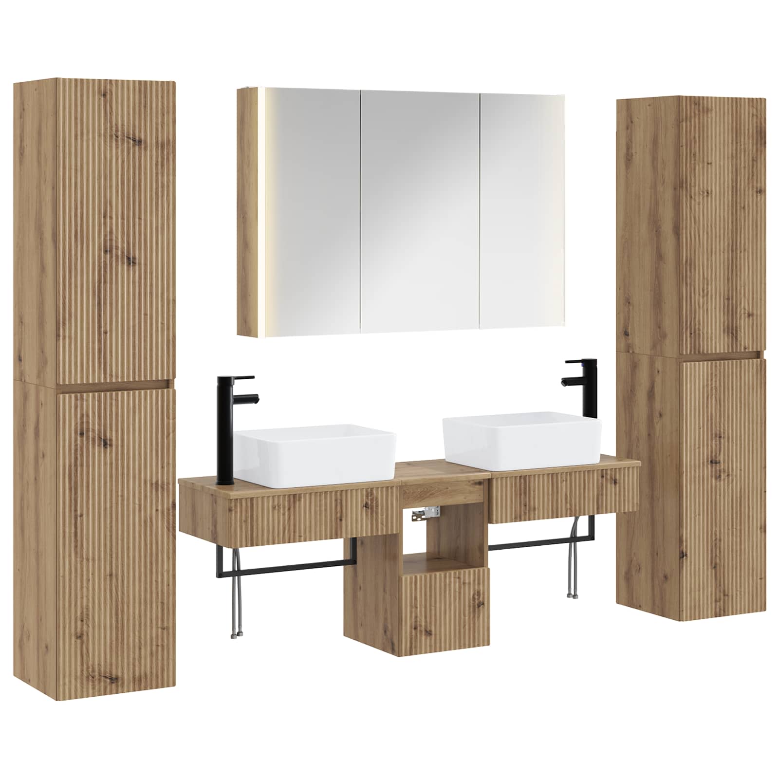 vidaXL Zestaw mebli łazienkowych 6 pcs Dąb artisan