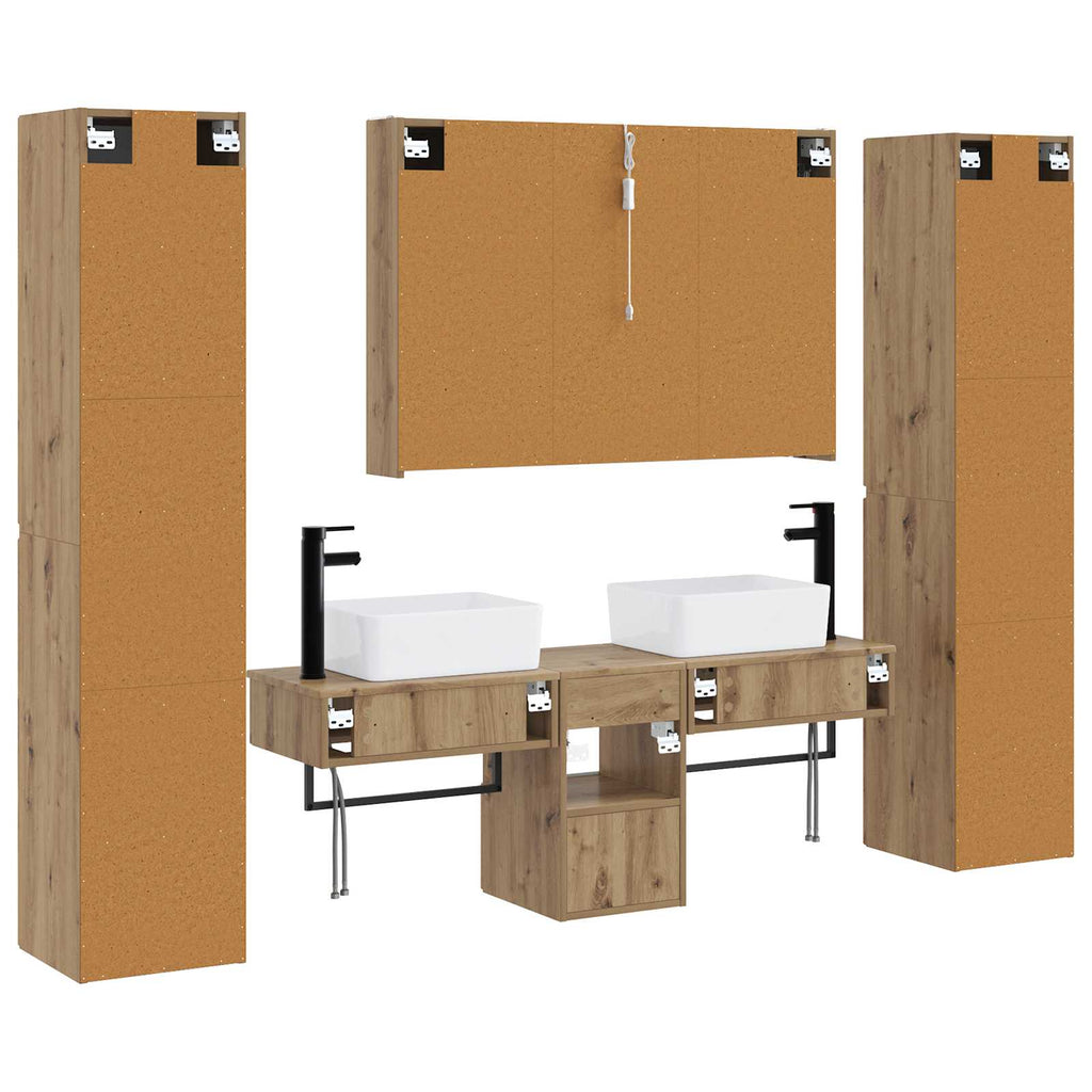 vidaXL Zestaw mebli łazienkowych 6 pcs Dąb artisan