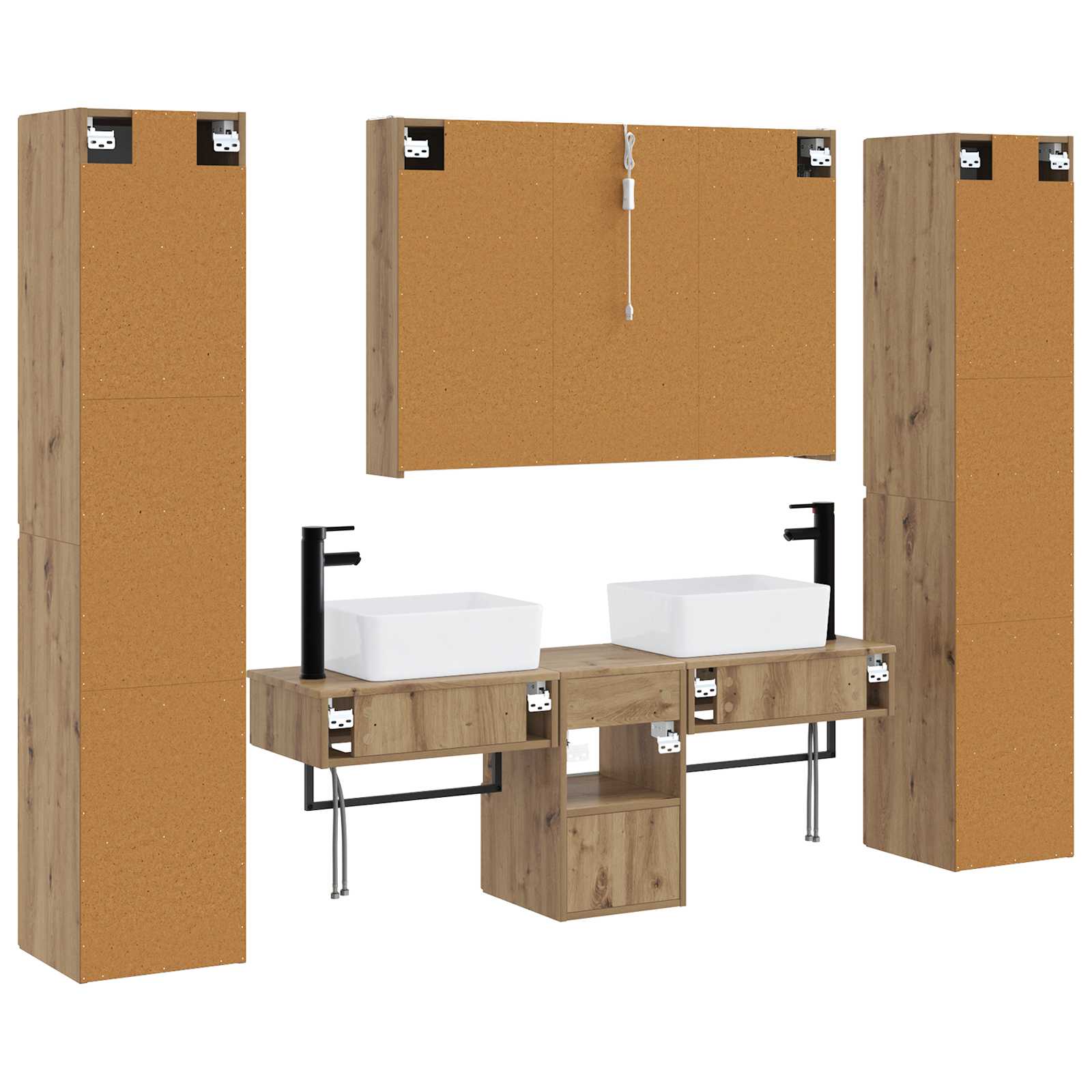 vidaXL Zestaw mebli łazienkowych 6 pcs Dąb artisan
