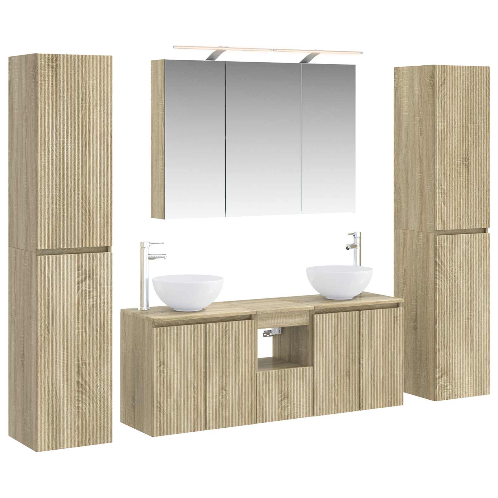 vidaXL Zestaw mebli łazienkowych 6 pcs dąb Sonoma