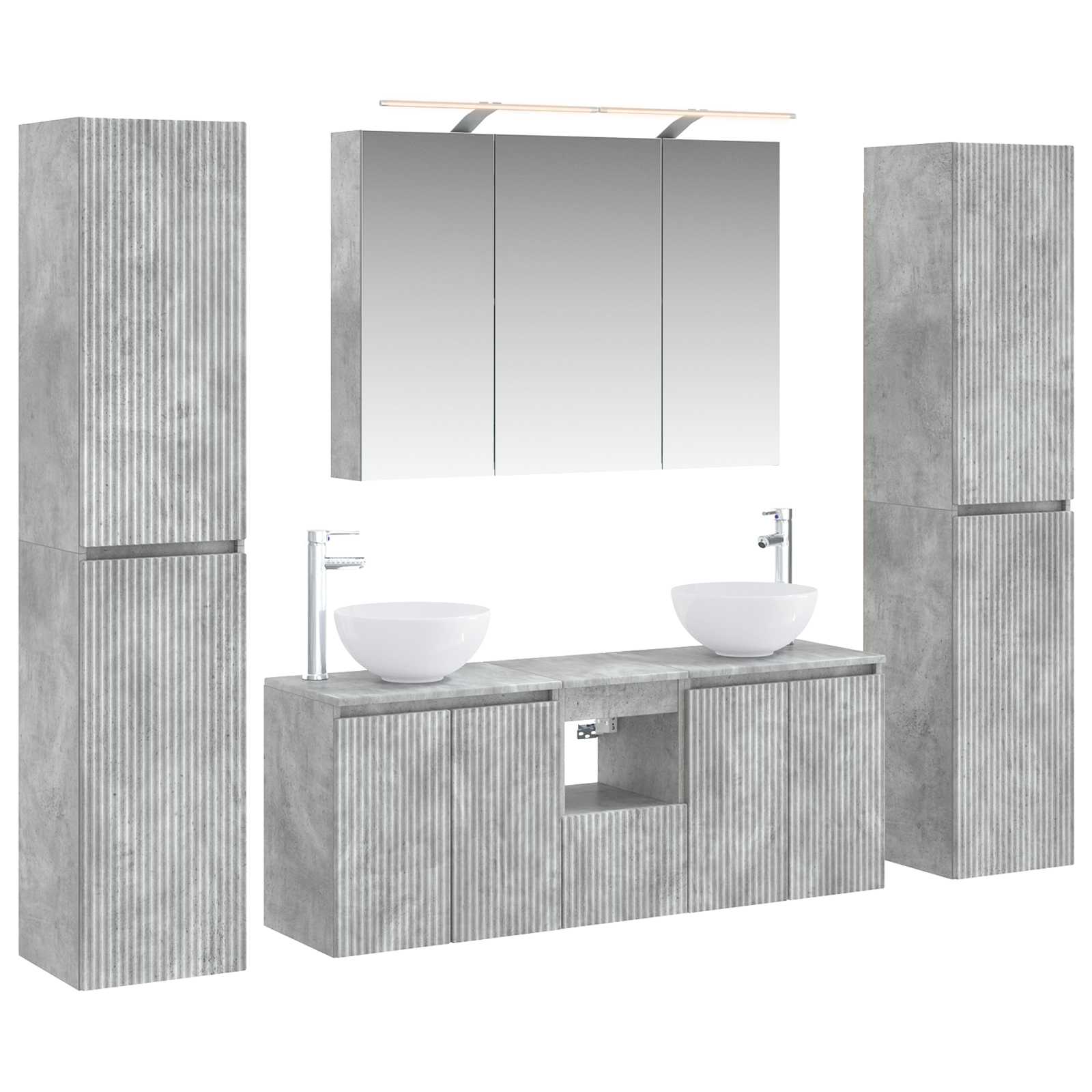 vidaXL Zestaw mebli łazienkowych 6 pcs Betonowy szary