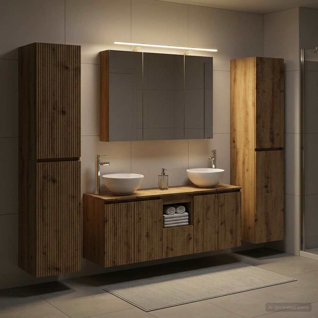 vidaXL Zestaw mebli łazienkowych 6 pcs Dąb artisan