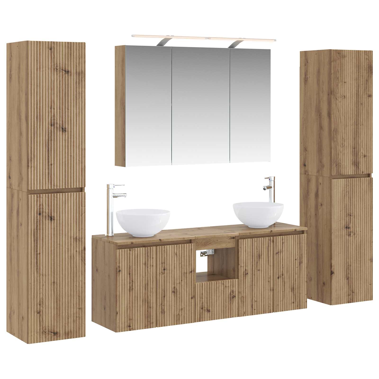 vidaXL Zestaw mebli łazienkowych 6 pcs Dąb artisan