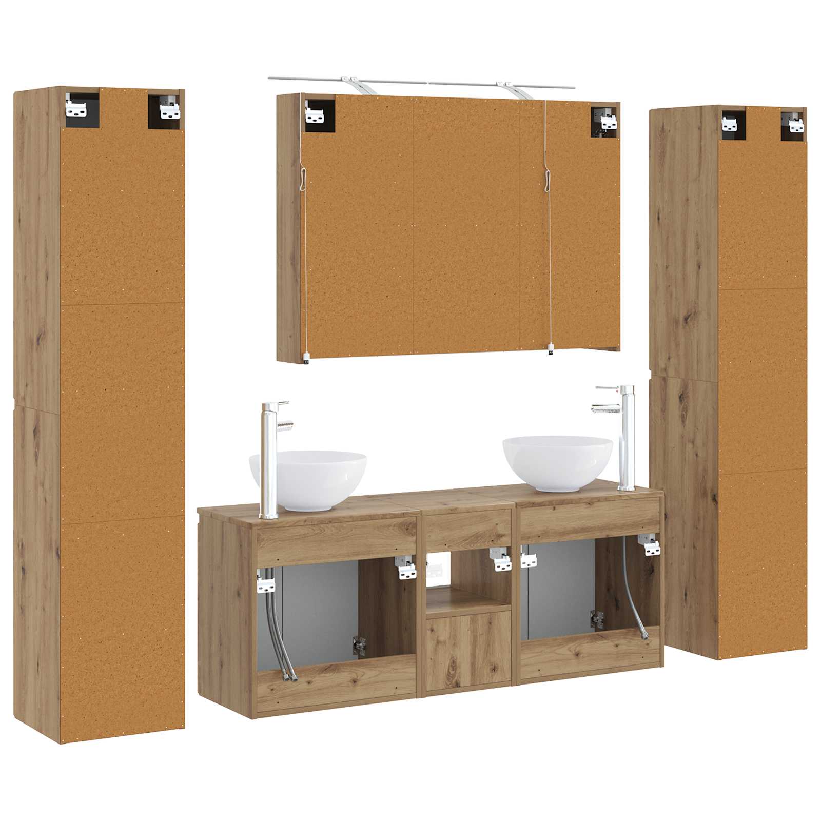 vidaXL Zestaw mebli łazienkowych 6 pcs Dąb artisan