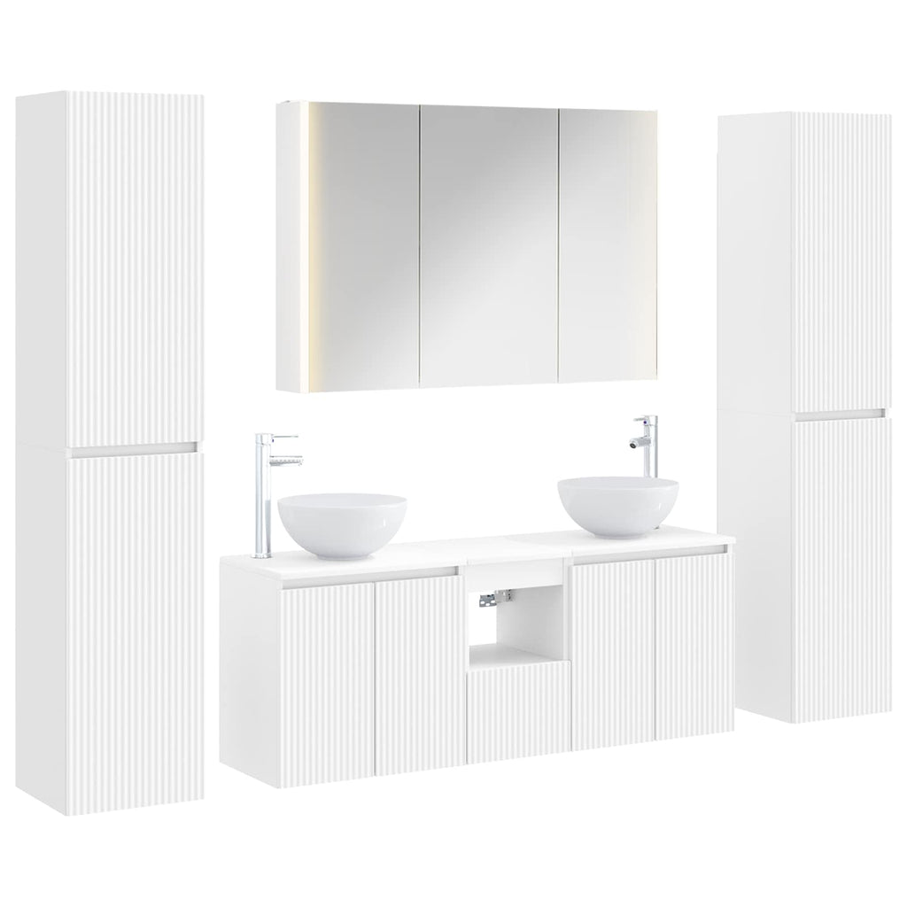 vidaXL Zestaw mebli łazienkowych 6 pcs Biały