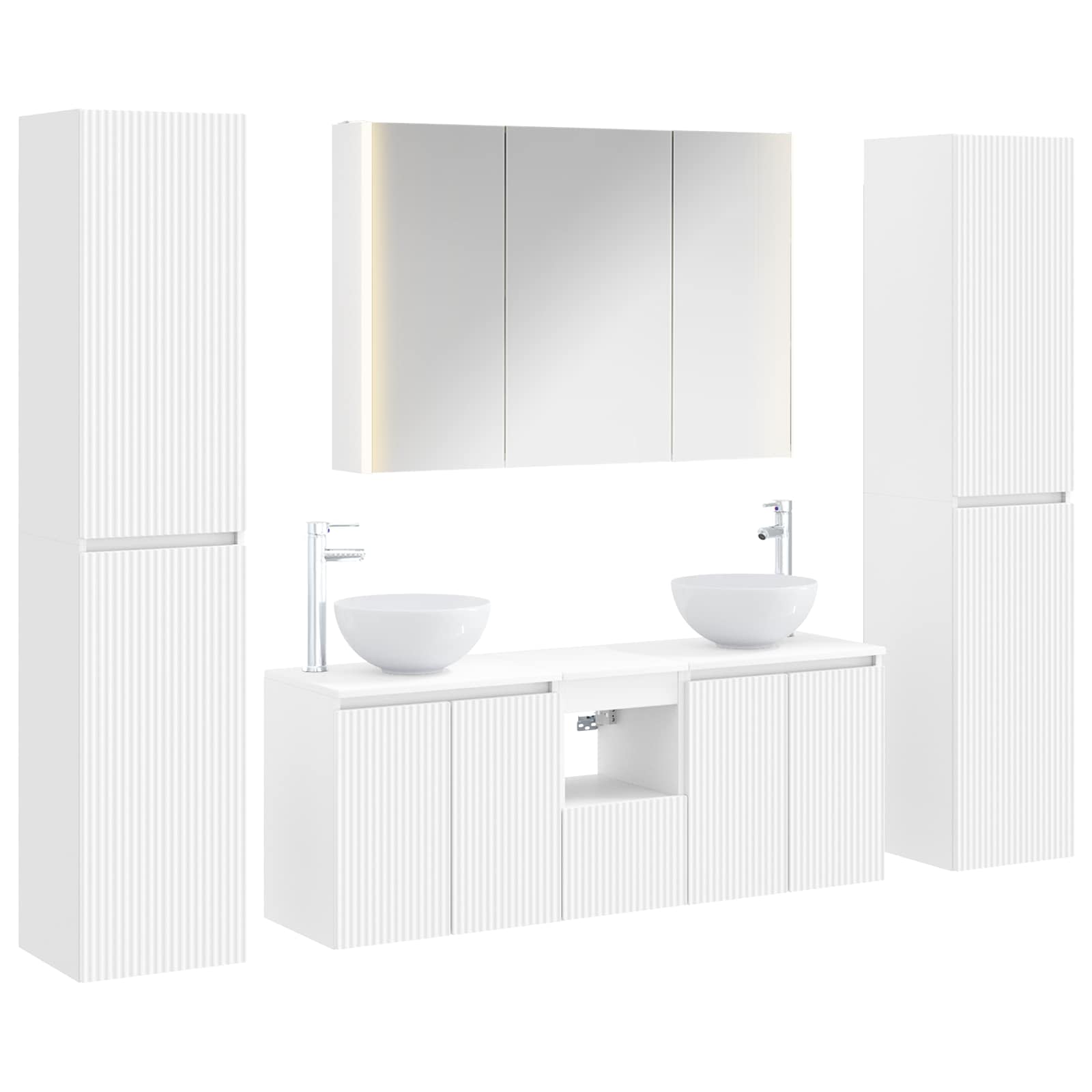 vidaXL Zestaw mebli łazienkowych 6 pcs Biały