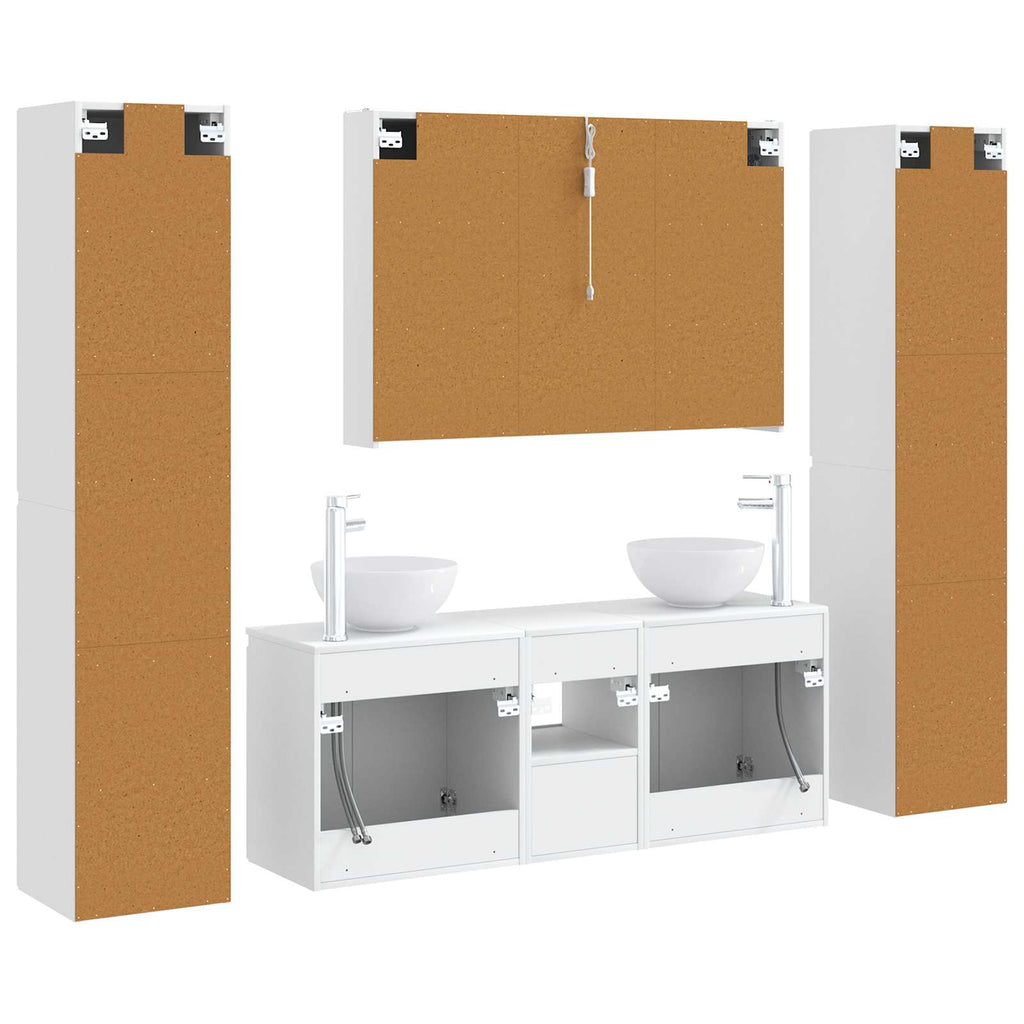 vidaXL Zestaw mebli łazienkowych 6 pcs Biały