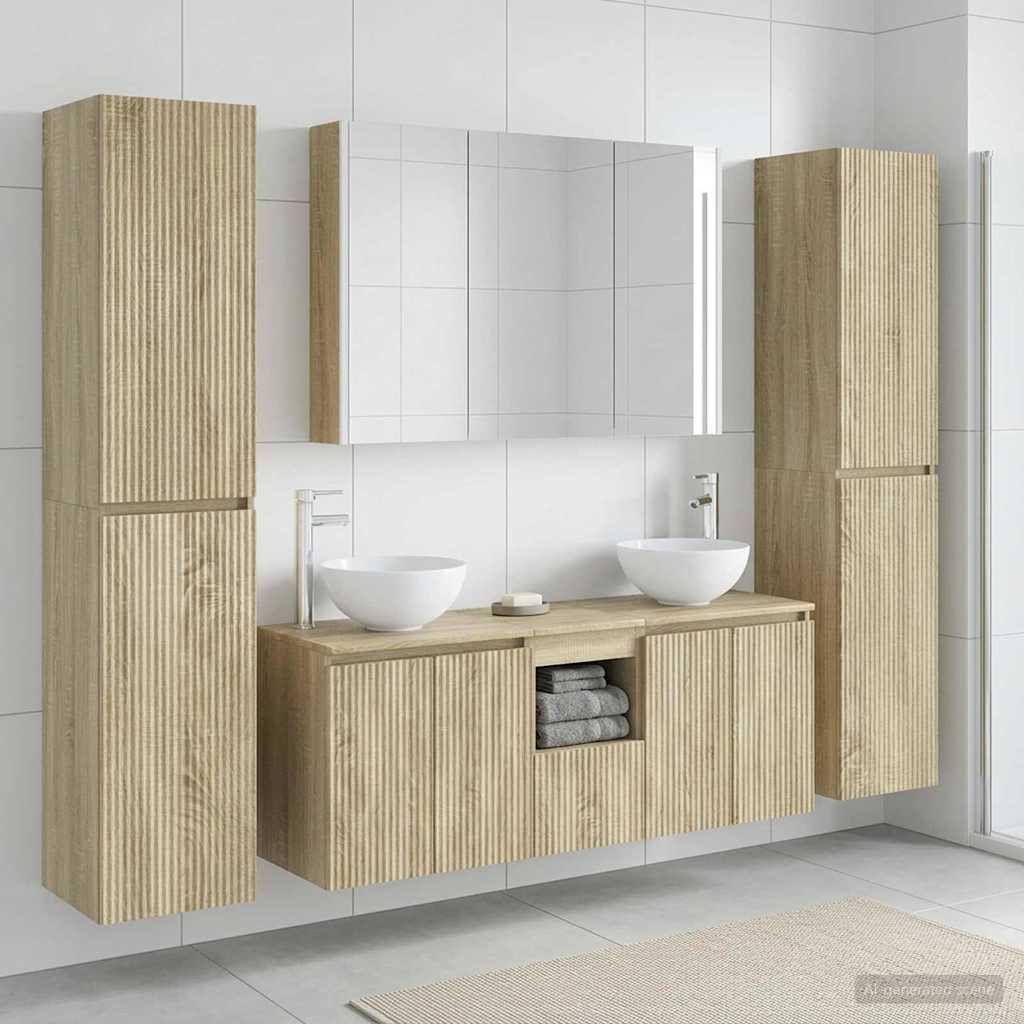 vidaXL Zestaw mebli łazienkowych 6 pcs dąb Sonoma