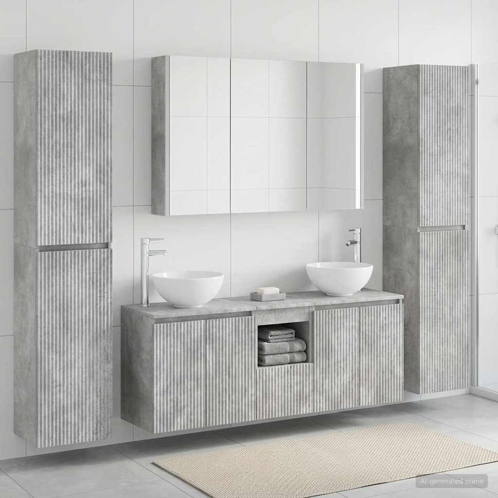 vidaXL Zestaw mebli łazienkowych 6 pcs Betonowy szary