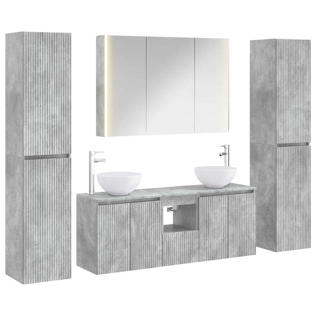 vidaXL Zestaw mebli łazienkowych 6 pcs Betonowy szary