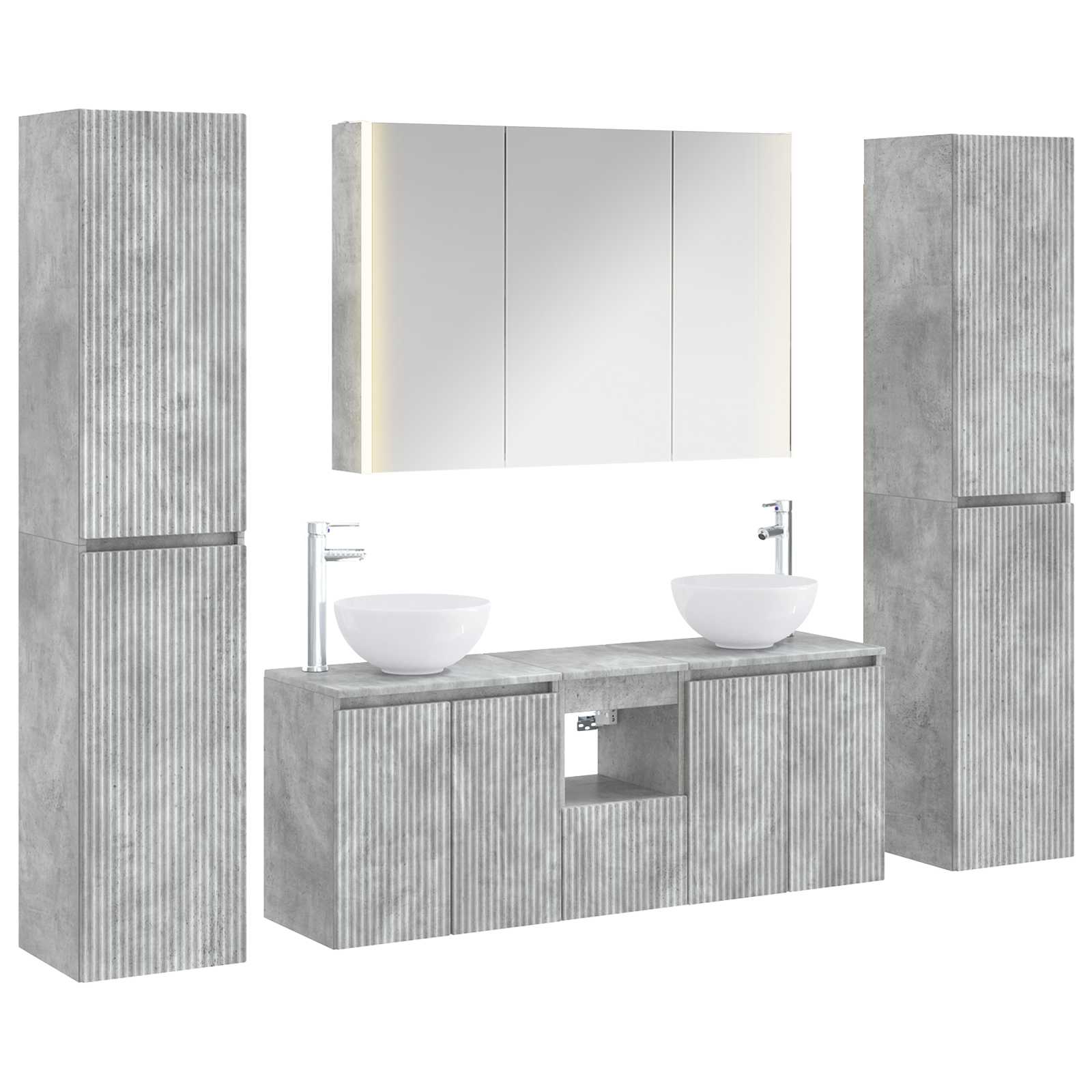 vidaXL Zestaw mebli łazienkowych 6 pcs Betonowy szary
