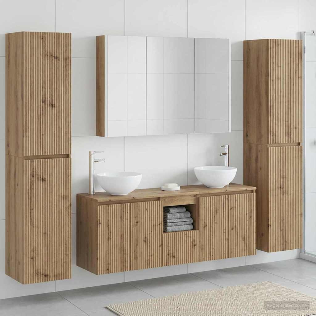 vidaXL Zestaw mebli łazienkowych 6 pcs Dąb artisan