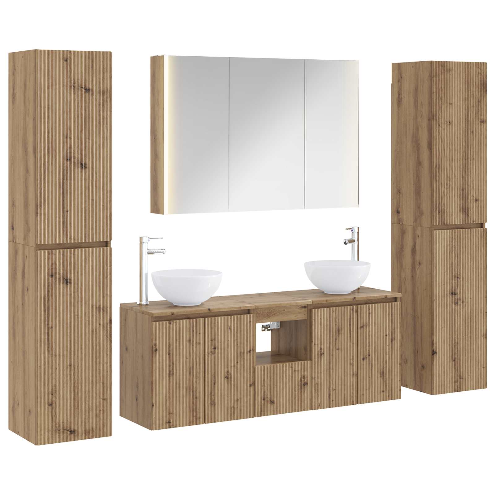 vidaXL Zestaw mebli łazienkowych 6 pcs Dąb artisan